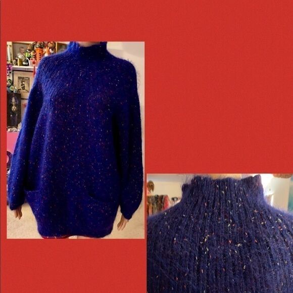 Paul et Duffier  Mock Turtle  Tunic Sweater Mohair Vintage c. 1985 - Picture 1 of 10